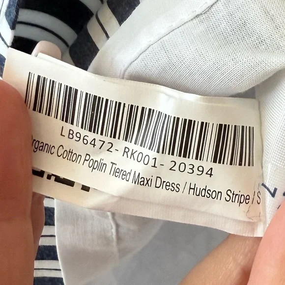 Quince 100% Organic Cotton Polin Tiered Maxi Dress / Hudson Stripe/S nwot - Picture 12 of 12